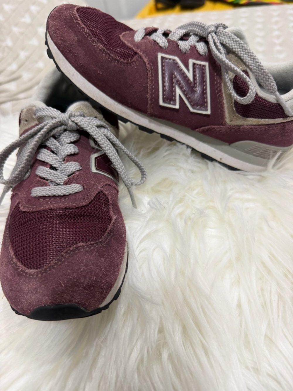 New Balance Maroon and Gray Athletic Sneakers